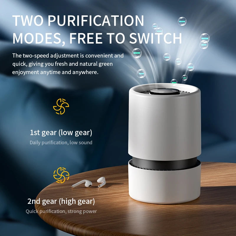 USB HEPA Air Purifier – Negative Ion & Aromatherapy | 21–30㎡