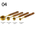 4-Piece Stainless Steel Measuring Spoons Set – Wooden Handle Measuring Spoon Set Oasis Select golden 04