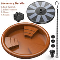 12 Inch Bird feeder Hanging Bird Bath with fountain Outdoor Bird Drinking Bird Tray with Hook and Chain for Garden Yard Patio Oasis Select Fountain bird feeder