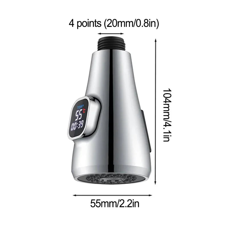 Kitchen Pull-Out Faucet Replacement Head Digital Display Temperature Sensor Nozzle Sink Basin Kitchen Pull Out Sprayer Nozzle Oasis Select