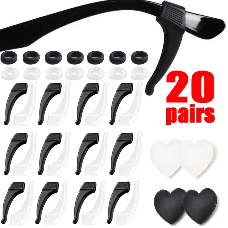5-20pairs Clear Anti-slip Ear Hook Eyeglasses Accessories Grip Anti-fall Eyewear Holder Glasses Leg Ear Sleeve Bracket Fastener Oasis Select