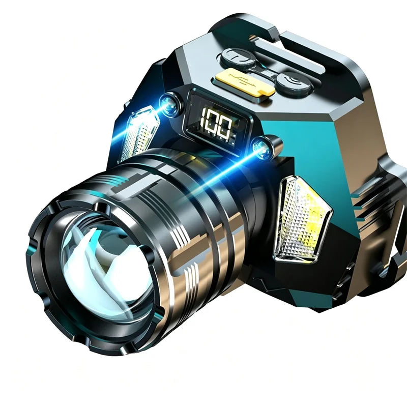 LED Headlamp Motion Sensor, COB & Digital Display | Rechargeable