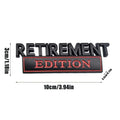 Car Badge Retirement Edition Car Stickers 3D Metal Automotive Vehicle Exterior Sticker for SUV Tailgate Trunk Door Hood Bumper Oasis Select Black and red