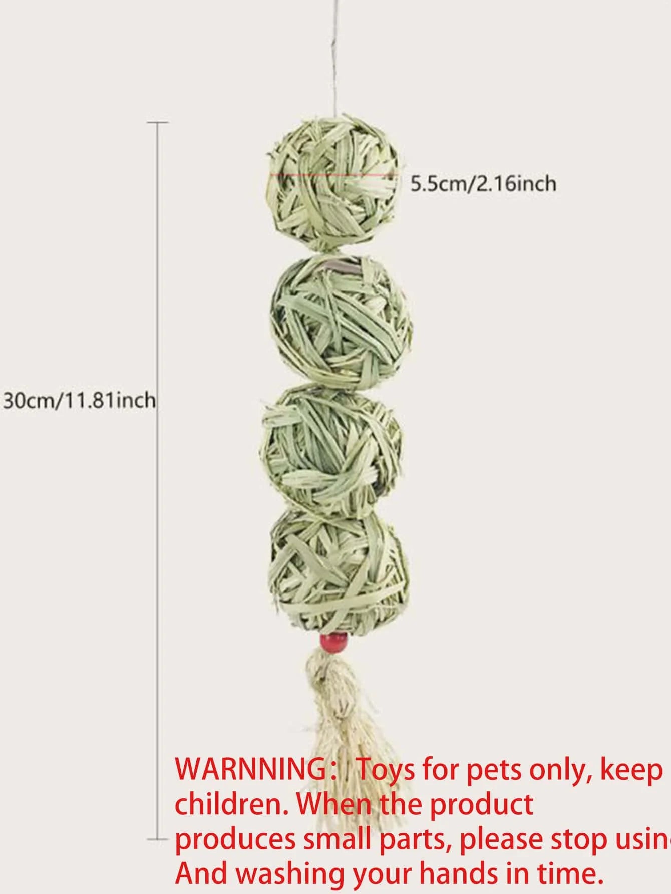 1PC-Pet rabbit grass woven ball hanging string rabbit grinding toy Oasis Select