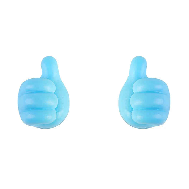 Hand-shaped Rubber Holder Glasses Cable Power Cord Charging Line Self Adhesive Mini Hook Car Storag Organizer Gadget Decorations Oasis Select Blue