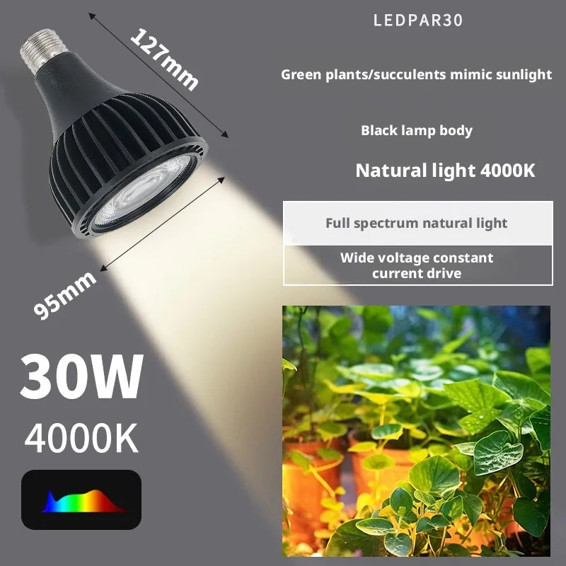 SHINEKNOT 30W Full Spectrum COB LED Plant Grow Light E27