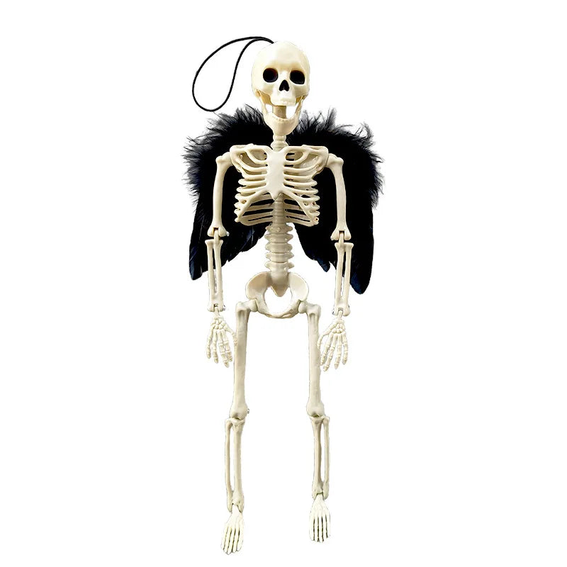 Halloween Skeleton 60cm Artificial Human Body Plastic Skeleton Decoration Haunted House Holiday Scene Layout Props Oasis Select 40cm black B