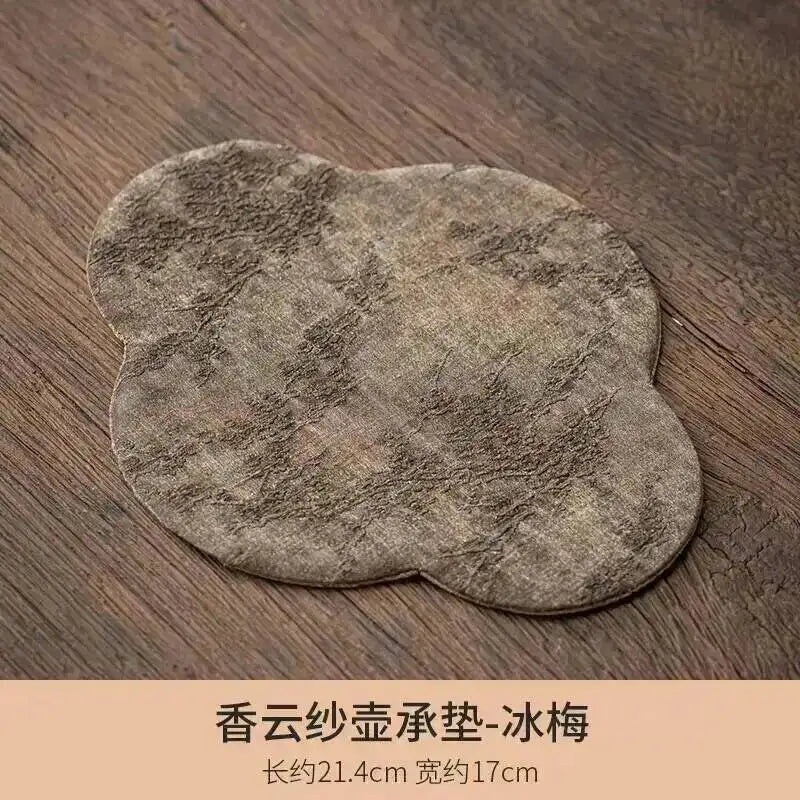 Gauze Double-sided Dry Tea Mat Teapot Mat Chinese Zen Table Flag Tablecloth Tea Mat Tea Ceremony Oasis Select Cushion - Ice Plum