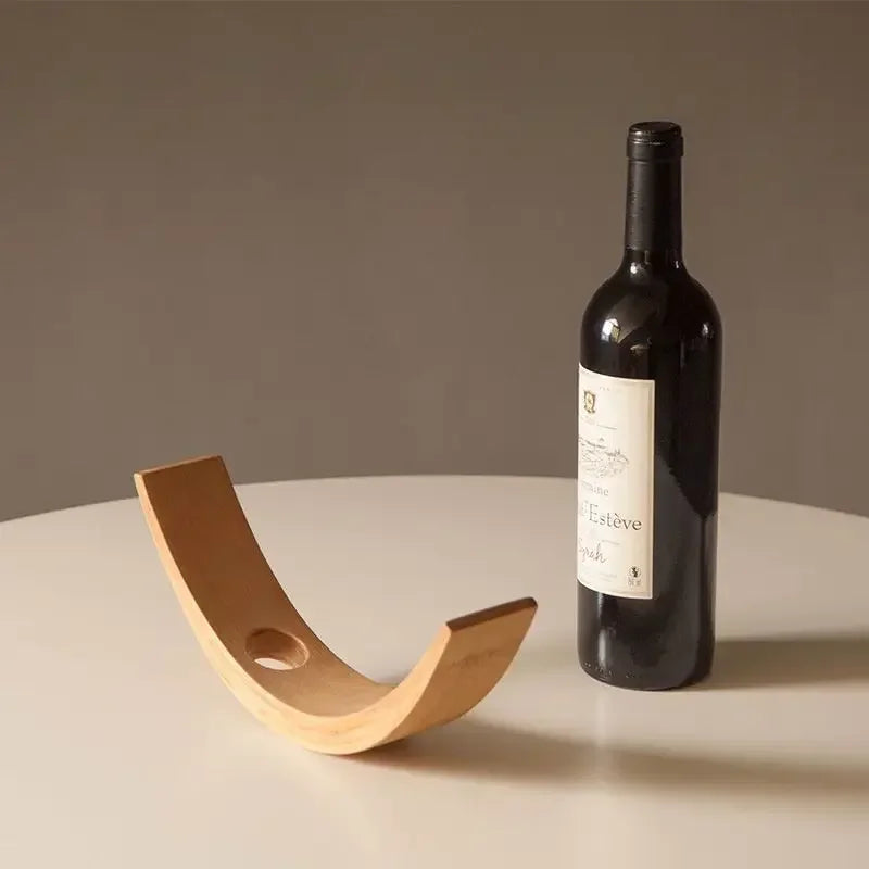 Wooden Balanced Wine Bottle Rack Home Creative Hanging Bamboo Wine Bottle Rack Club Display Rack Decoration Oasis Select