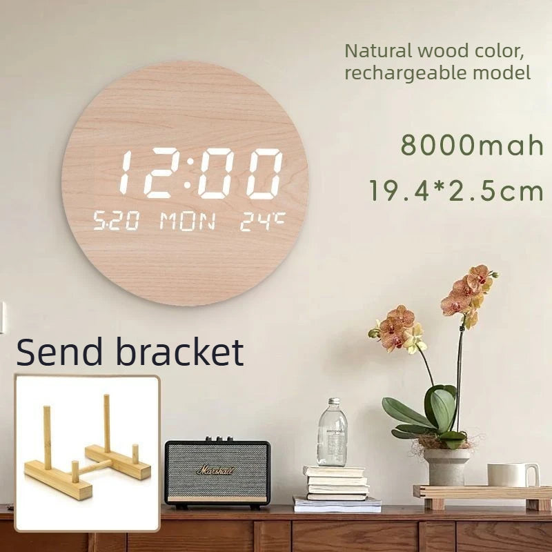Silent Wall Clock Non-Ticking Home Decor Clock Modern Simple Digital Clock for Living Room Bedroom Wall Clocks Oasis Select storage battery 2