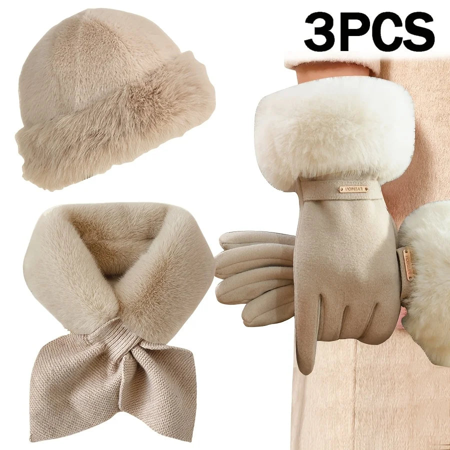 3pcs winter warmth accessory set, It is perfect for cold weather and outdoor activities, ideal Christmas or Valentine's Day gift Oasis Select 3pcs 1