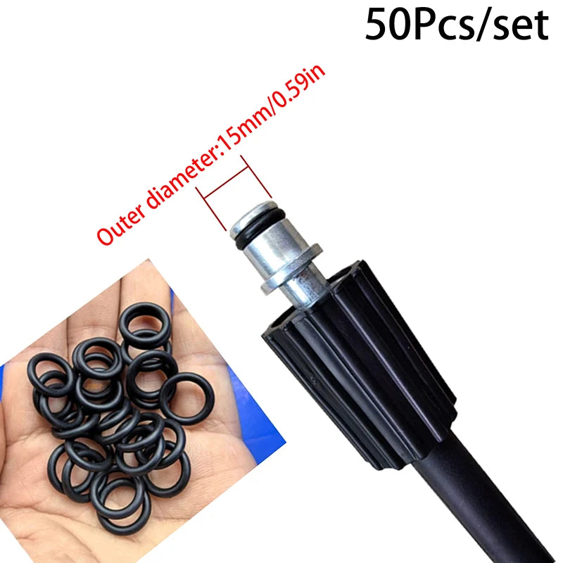 50Pcs High Pressure Water Cleaning Outlet O-ring Rubber Ring Black Car Wash Machine Accessories Car Beauty Water Accesso Oasis Select Default Title