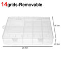 14-Grid Clear Plastic Storage Box – Jewelry & Craft Organizer