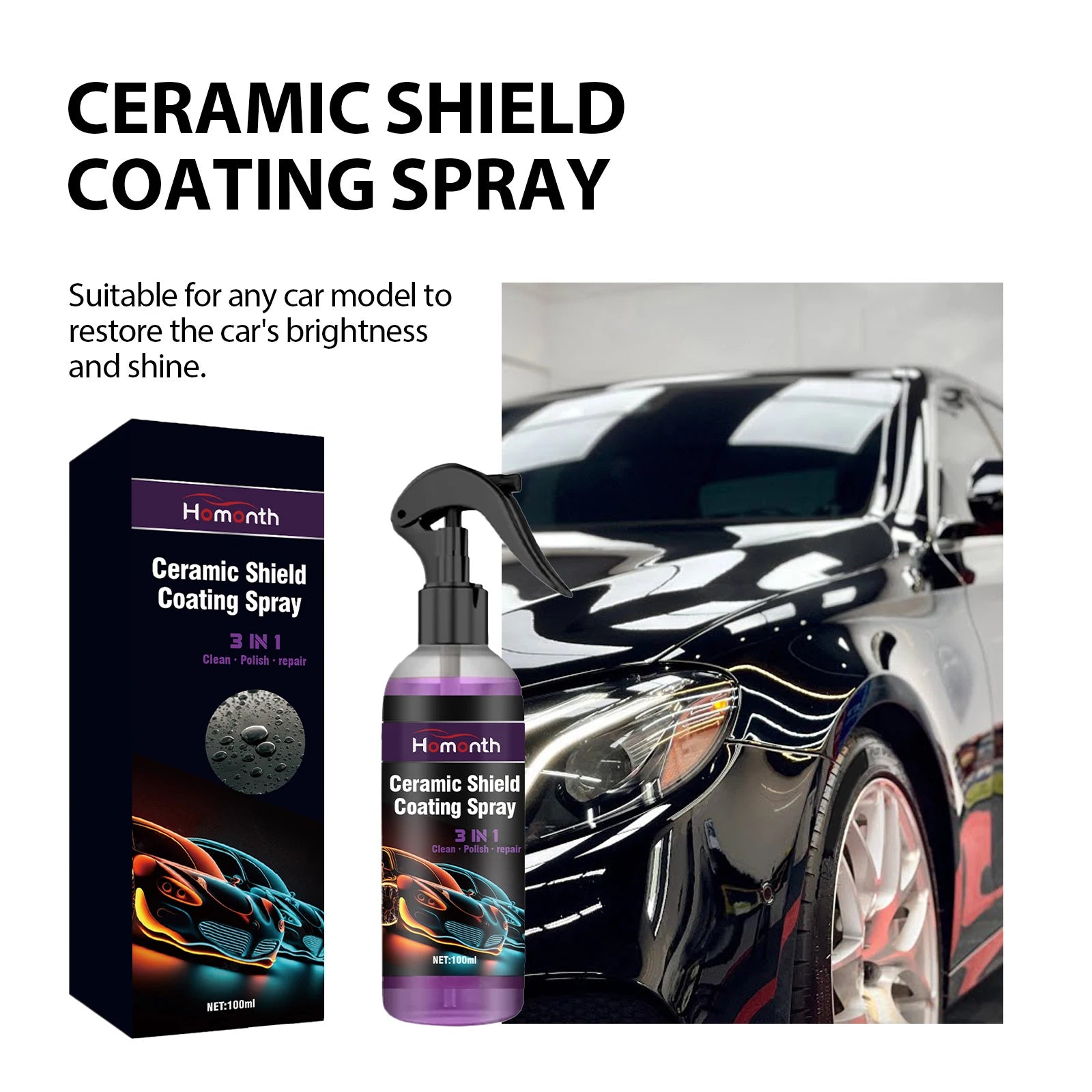 Homonth Car Coating Spray – Nano Ceramic Polish & Protector Car Coating Spray Oasis Select