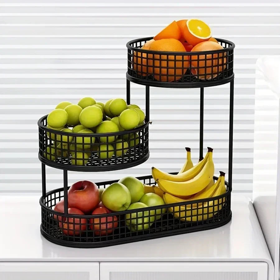Multi Layer Kitchen Organizer Fruit Vegetable Shelf Bathroom Makeup Storage Desktop Dim Sum Storage Basket Kitchen Accessories Oasis Select