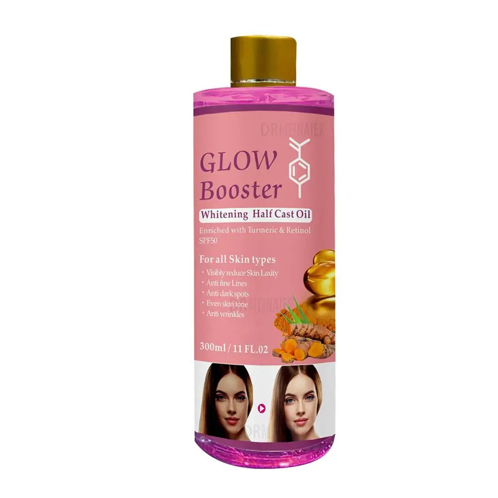 Face Ligthening Massage Oil with Arbutin Kojic Acid, Turmeric Oil for Glowing Skin, Brightening Moisturizing Peeling Oil 300ml Oasis Select B