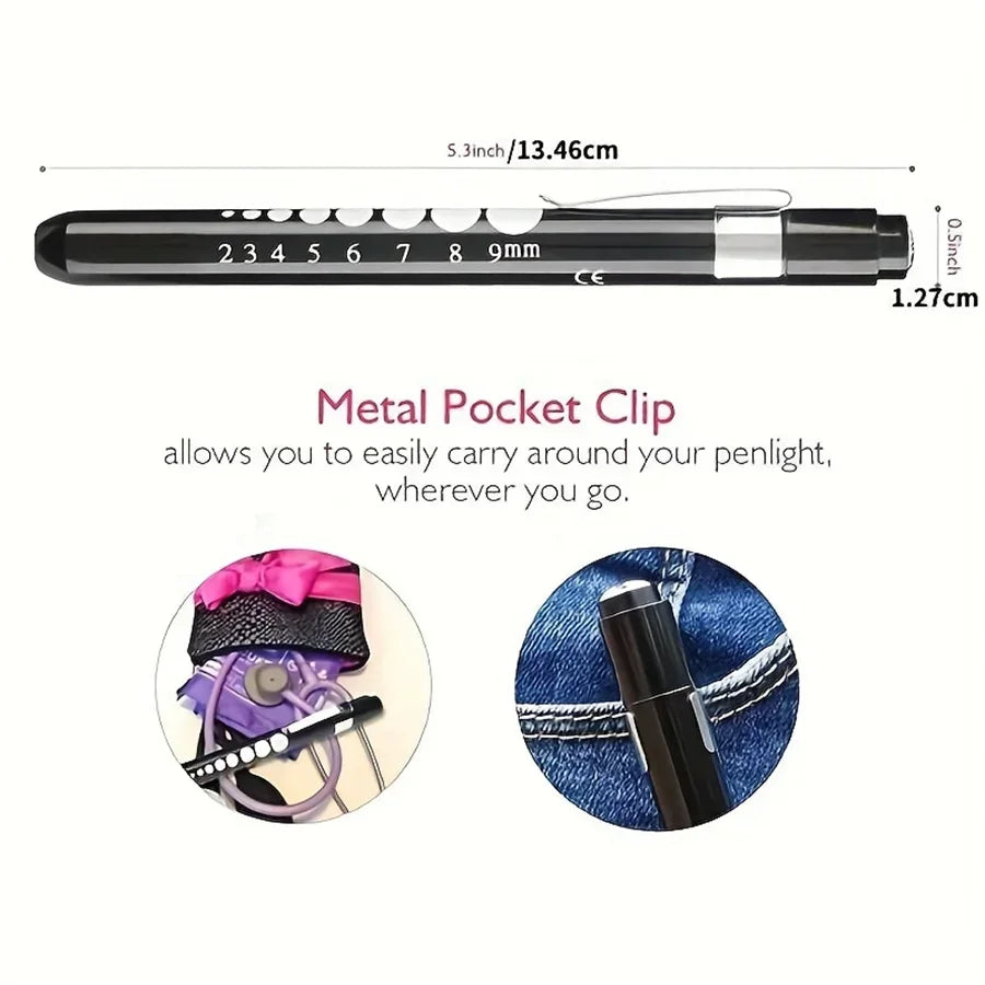 ESMARTER Medical Pen Light with Pupil Gauge & Ruler | 300 Lm