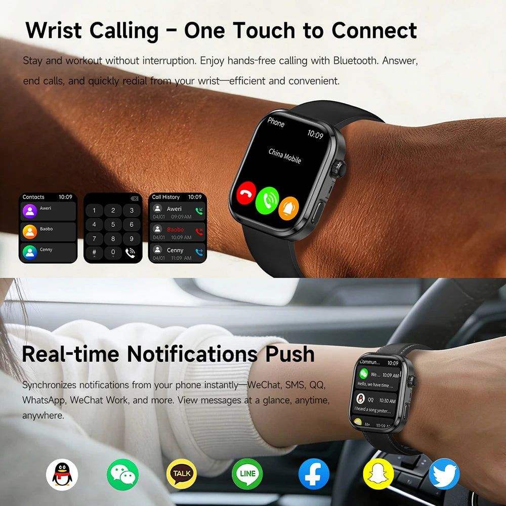 Health Analysis Smartwatch 7/24H Healthy Smart Watches Men Women Motion Tracking ECG+PPG Sleep Blue Tooth Call For IOS Android Oasis Select
