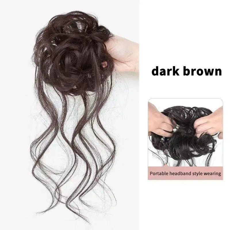 Wispy Dragon Bun Hair Extension – Messy Curly Clip-On Updo Clip-On Hair Extension Oasis Select 4