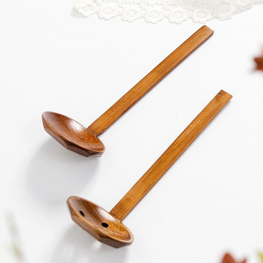 Wooden Ramen Spoons Japanese Long Handle Soup Serving Spoon Wooden Table Spoon Japanese Tasting Spoons for Home Cafe Hotel Oasis Select