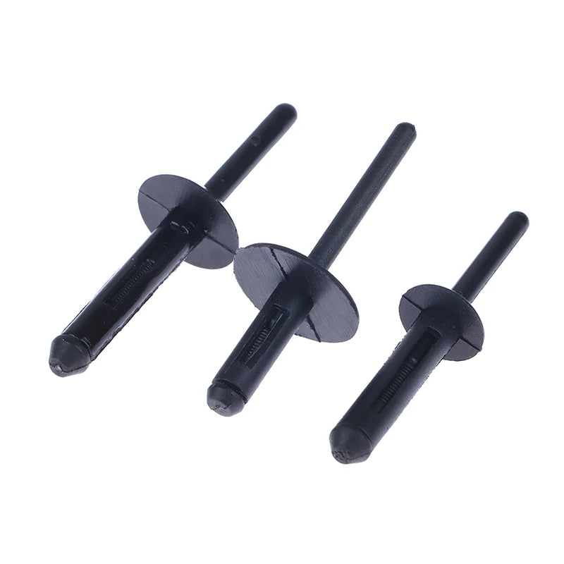 10Pcs Black Plastic Rivet Clip Retainer Fastener Blind Rivets Head Break Mandrel Blind Nail Rivets For Auto Accessories Oasis Select