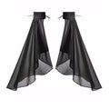 1Pair Women Sunscreen Long Detachable Sleeves Simple Decorative Tulle Sheer Arm Warmers For Wedding Or Daily Wear Accessories Oasis Select Black