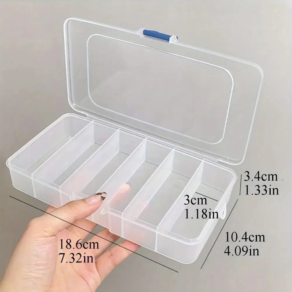 2pcs Durable Hair Clips Storage Box Clear Plastic Jewelry Organizer Household Travel Dust Proof Supplies With Dust Proof Lid Oasis Select