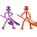 DIY Poseable Stick Man Figure Building Kit, Multi-jointed Articulated Action Figure with Weapons, Movable Limbs Assembly Toy Oasis Select 2PCS