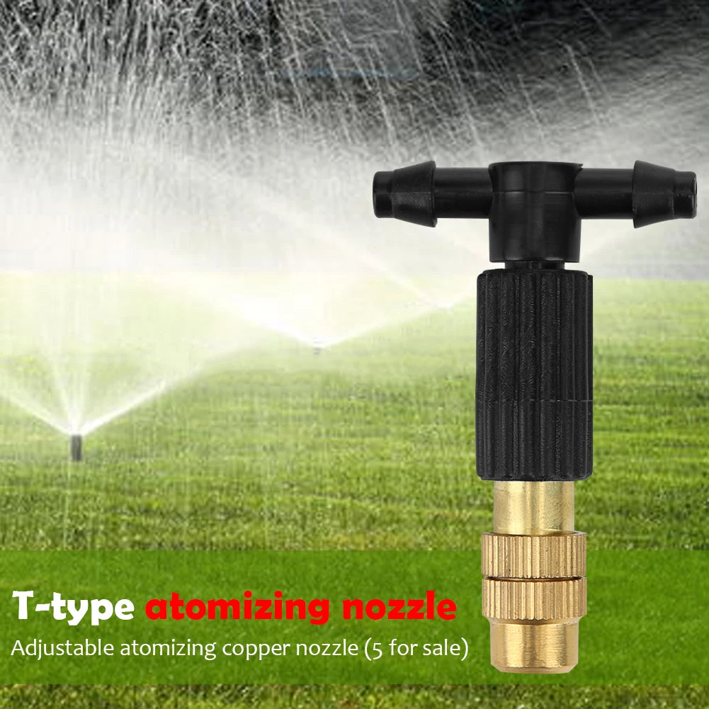 50-5pcs Adjustable Copper Water Sprinkler Head Automatic Spray Misting Tip Nozzles 4/7 Pipe Watering Irrigation System Garden To Oasis Select