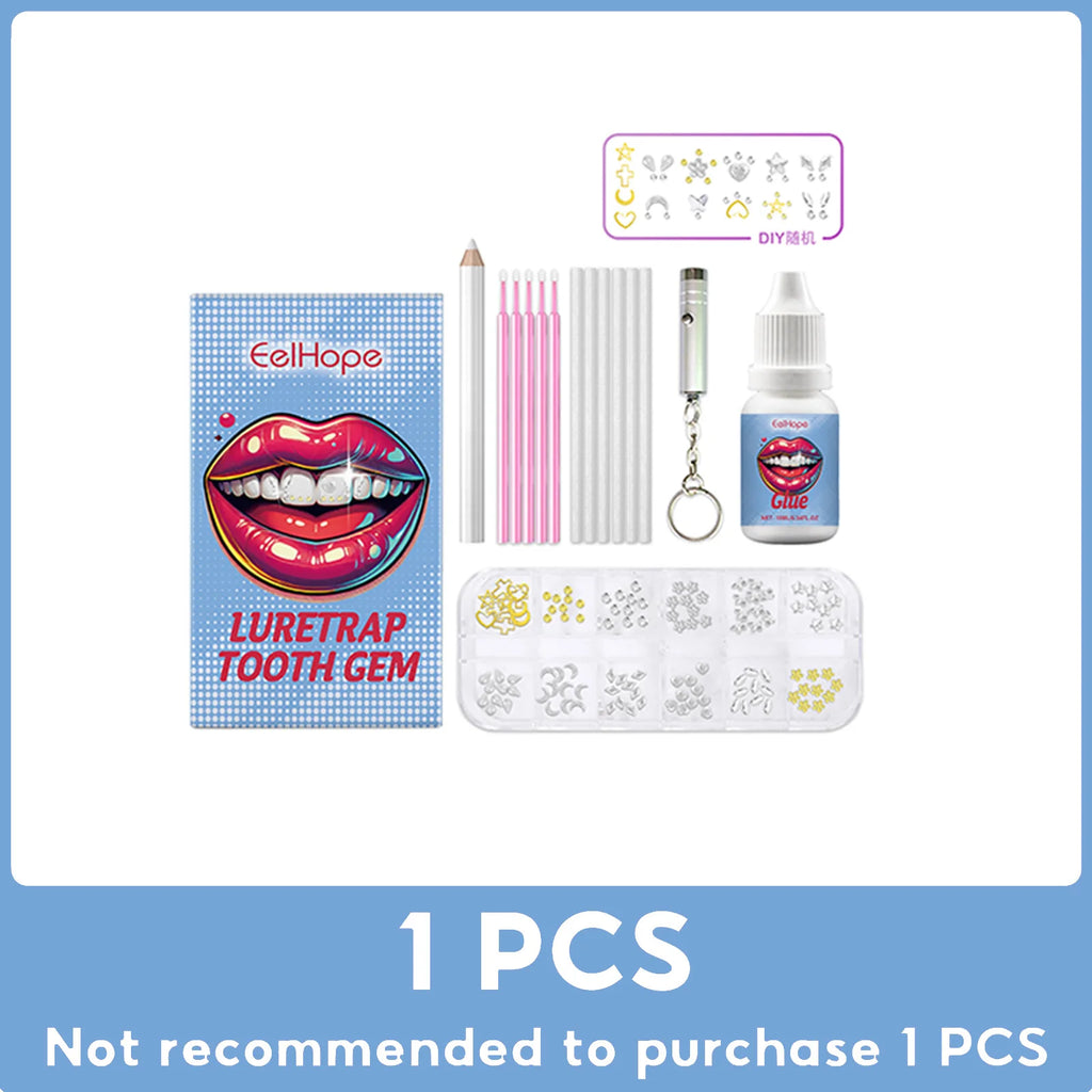 Tooth Gems Sparkling Teeth Jewelry Party Photography Beauty Smile Decor DIY Clear Precious Stone Personalized Fashion Tooth Kit Oasis Select 1set