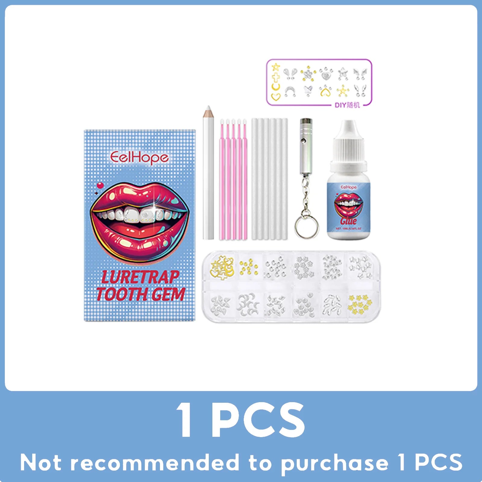 Tooth Gems Sparkling Teeth Jewelry Party Photography Beauty Smile Decor DIY Clear Precious Stone Personalized Fashion Tooth Kit Oasis Select 1set