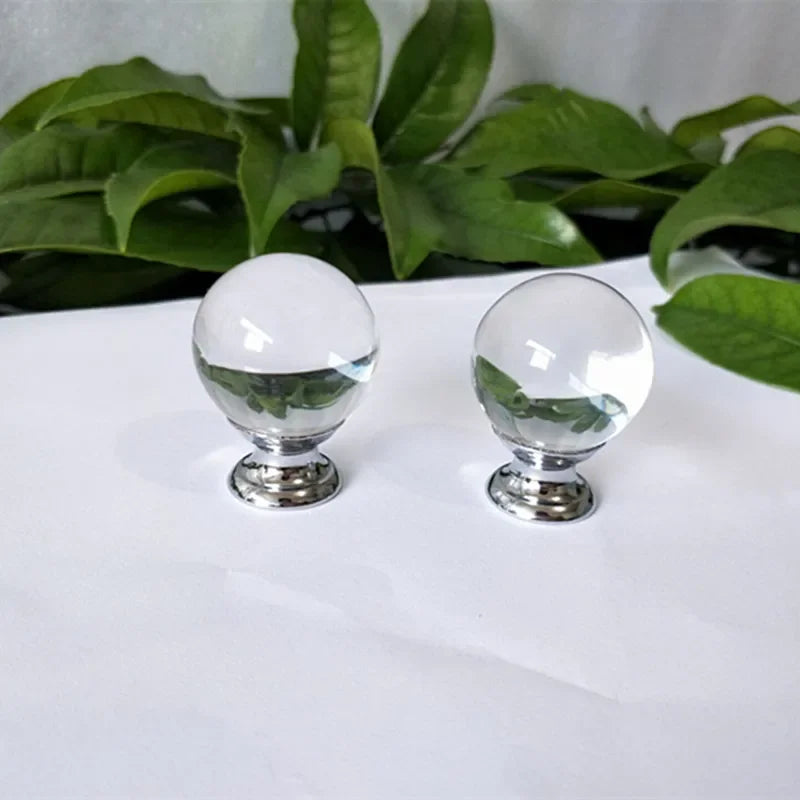 Clear Crystal Round Handles for Cabinets Door Hardware Furniture Pull Knobs Drawer Wardrobe Cupboard Kitchen Decor Oasis Select