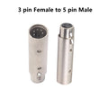 3 Pin XLR To 5 Pin DMX Metal Cased Converter Audio Lighting Adapter 3 Pin Male To 5 Pin Female Connector Stage And Theatre Light Oasis Select Female 5 pin Male