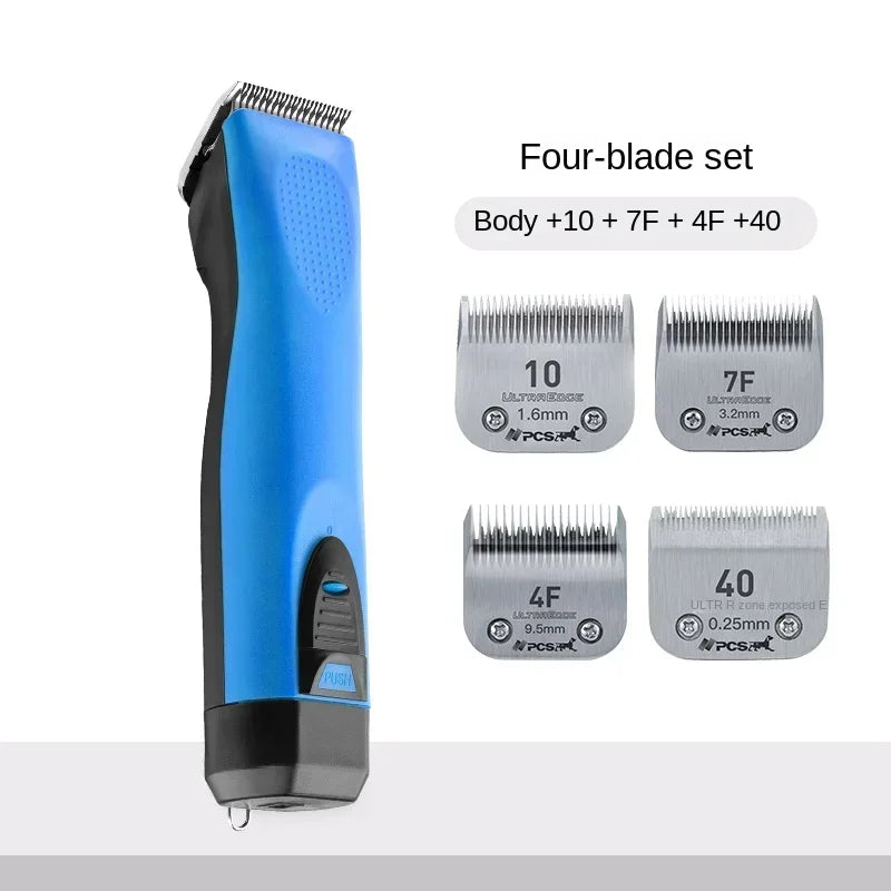 High Power Smart Dog Clippers Grooming Trimmer Pet Haircut Machine for Dogs Grooming Cutter Rechargeable Detachable Blade Oasis Select blue As picture 6 AU plug