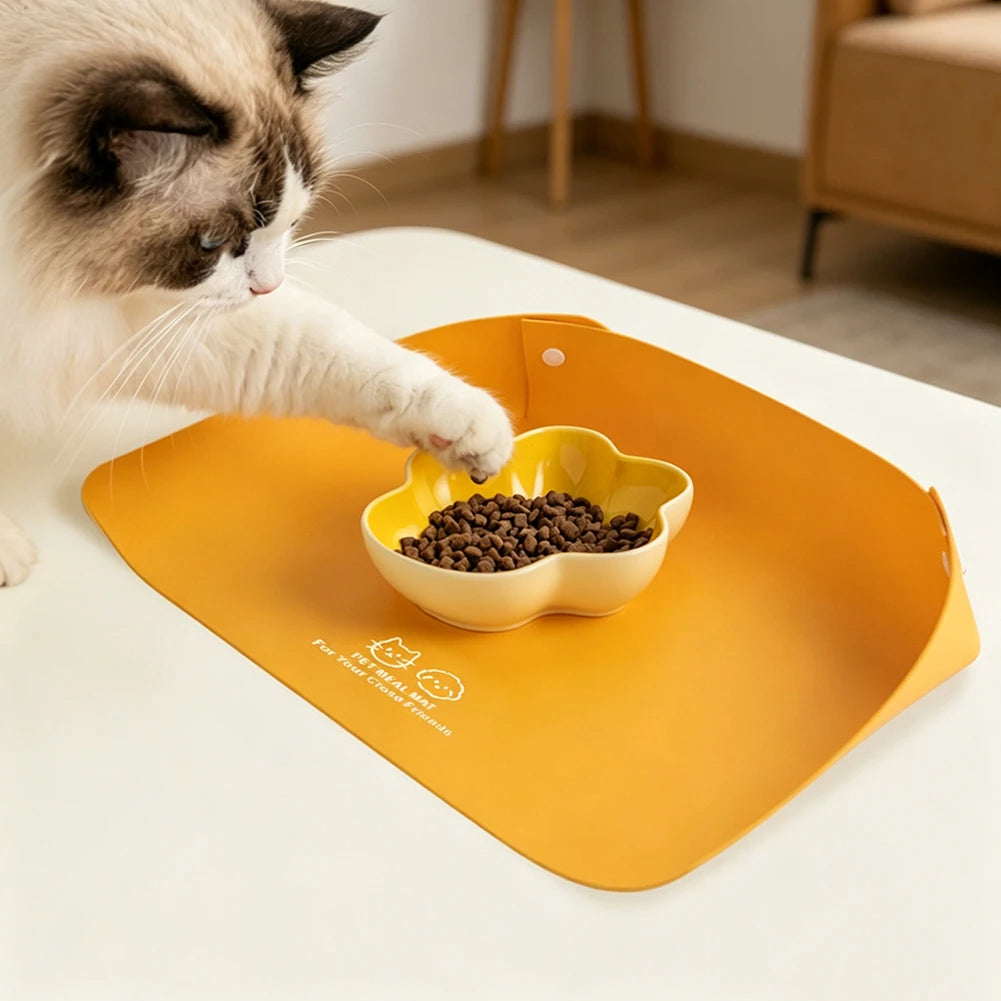 PU Leather Pet Feeding Mat – Waterproof & Non-Slip Placemat