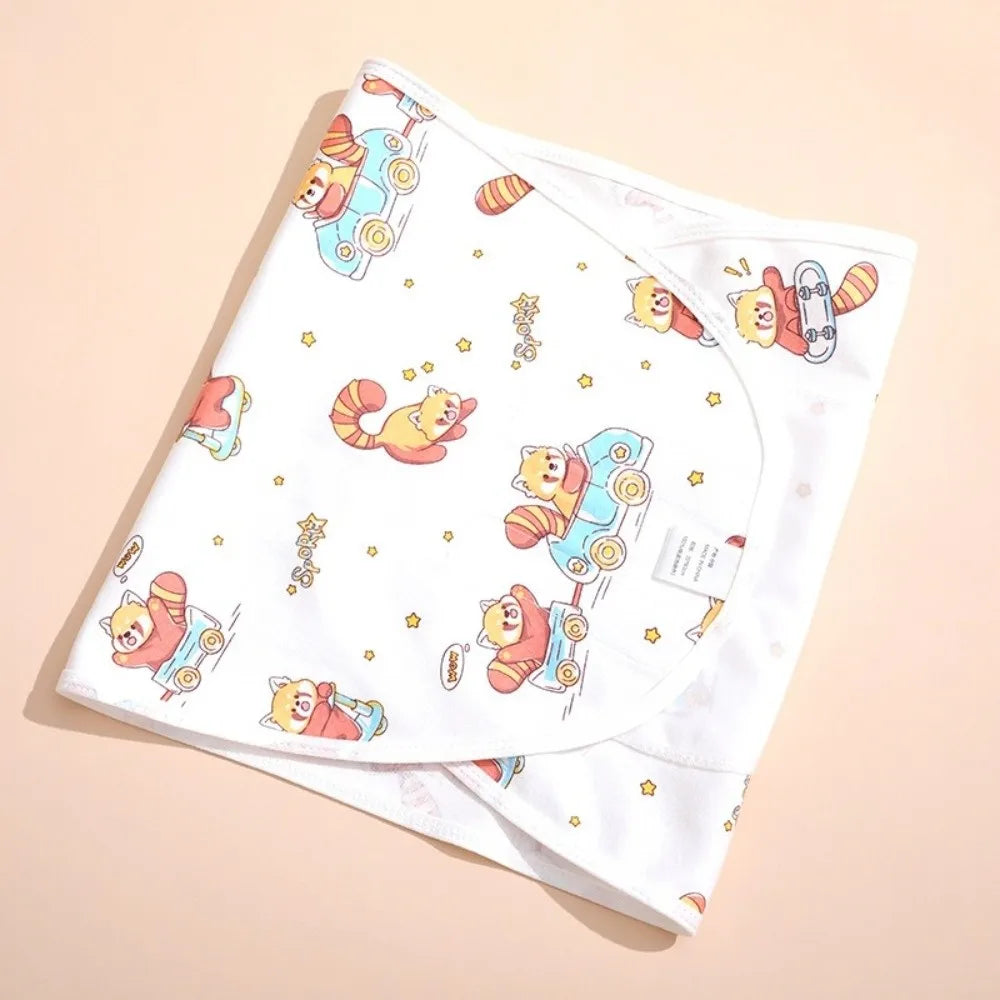 Comfortable Anti-startle Sleeping Bag Cotton Single Layer Swaddle Blanket Cartoon Newborn Wrap Oasis Select