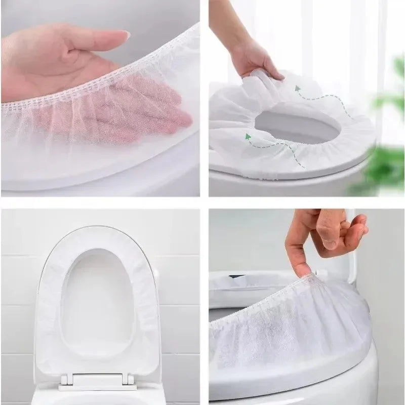 50/20/10pcs Portable Disposable Toilet Seat Cover Waterproof Non-woven Protective Cover Seat Cushion Travel Camp Hotel Bathroom Oasis Select
