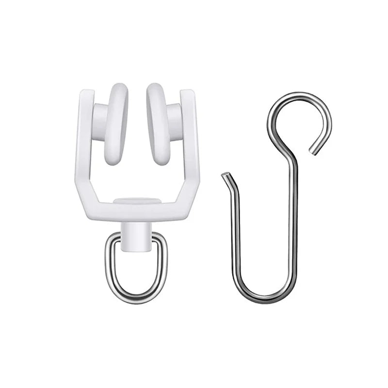 50Pcs Metal Curtain Track Hooks S Shaped Small Curtain Hooks Plastic Gliders Track Rollers Ceiling Curtain Track Hooks Oasis Select