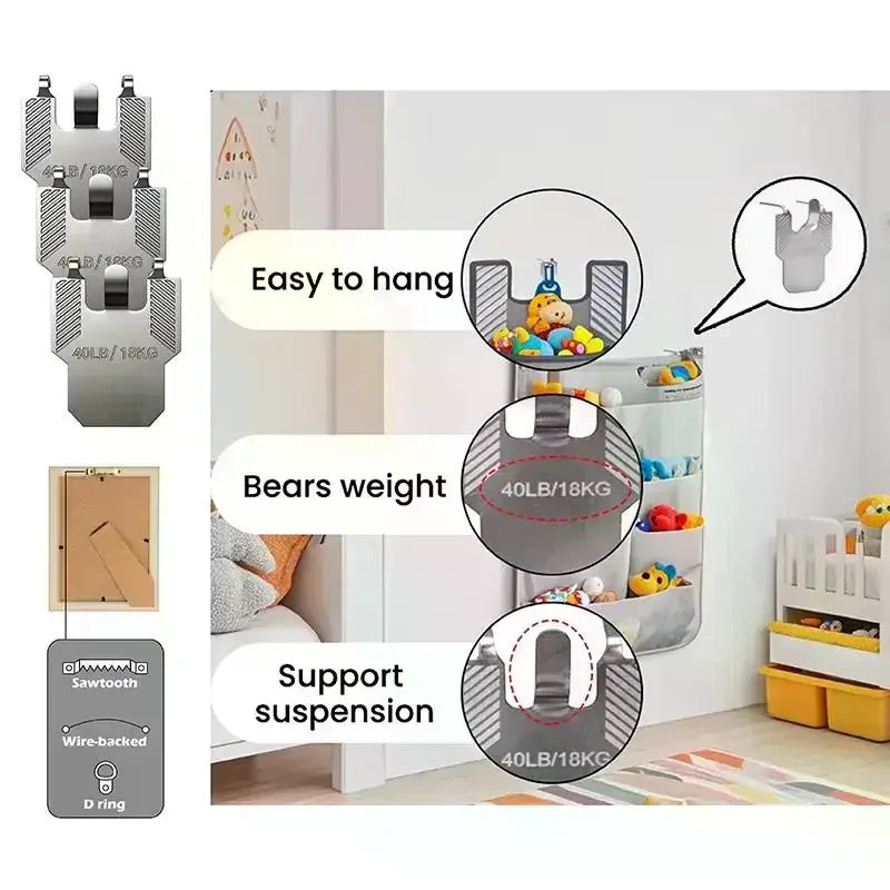 Decor Solution Package: 8/10/12/15/20/40Pcs Wall Hooks - Perfect for Hanging Picture, Mirror, Photos & Posters in Office Room Oasis Select