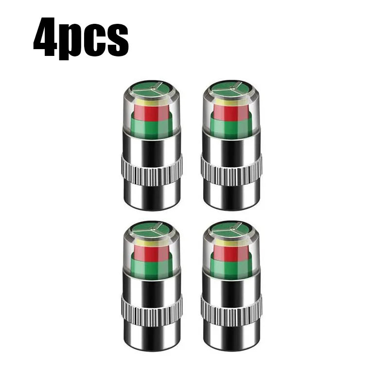 4/8/12/24pcs Bar Car Tire Pressure Guage Cap Sensor Indicator Alert Monitoring Tool Tyre Cap Indicator Alert Air Pressure Gauge Oasis Select 4pcs