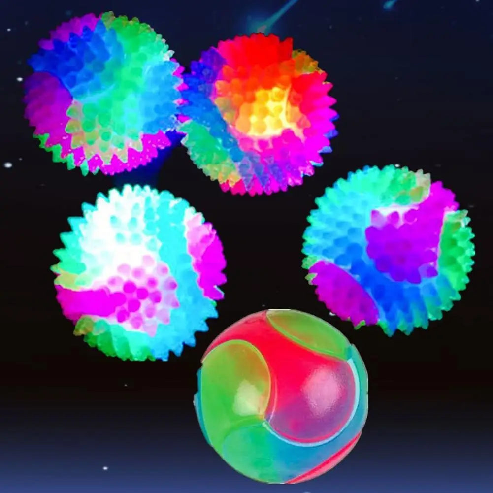 Pet Light Up Toy Ball Glowing LED Puppy Flashing Elastic Ball Toy Color Light TPR Ball Interactive Toys For Cats Dogs Oasis Select