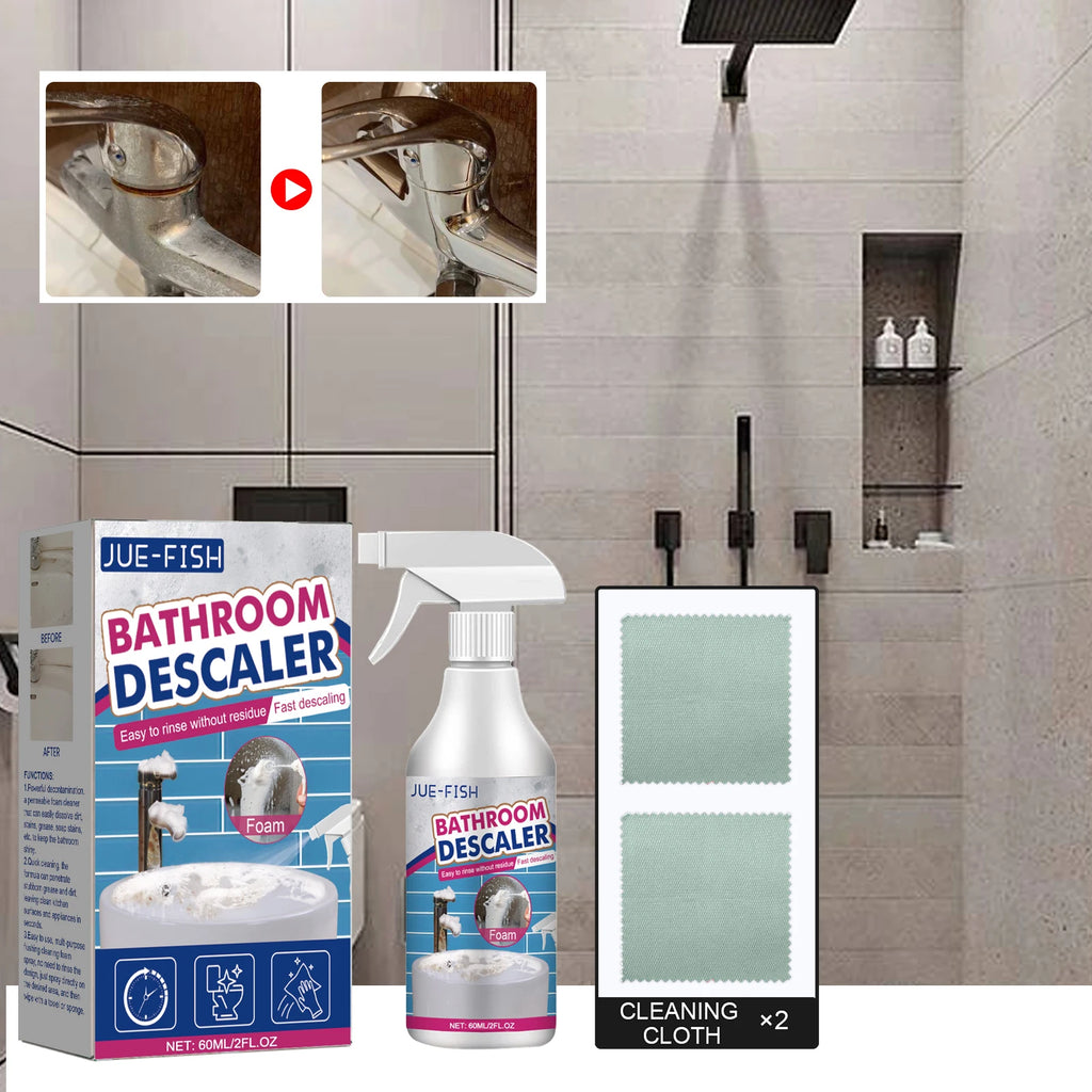 Jue Fish Bathroom Cleaner for Room Glass Shower Bathtub Washbasin Scale Remover Deep Cleaning Multi Purpose Stain Remover 60ml Oasis Select