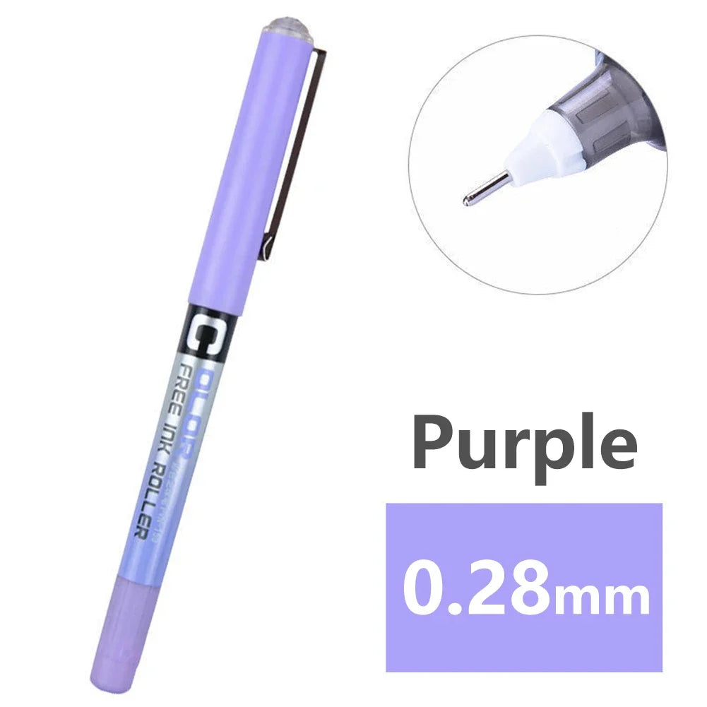 Fine Nib Gel Pen Student School Office Stationery 0.28mm/0.38m/0.5mm Fine Nib Gel Pen Big Ink Capacity Ballpoint Pen Drawing Pen Oasis Select 0.28mm Purple