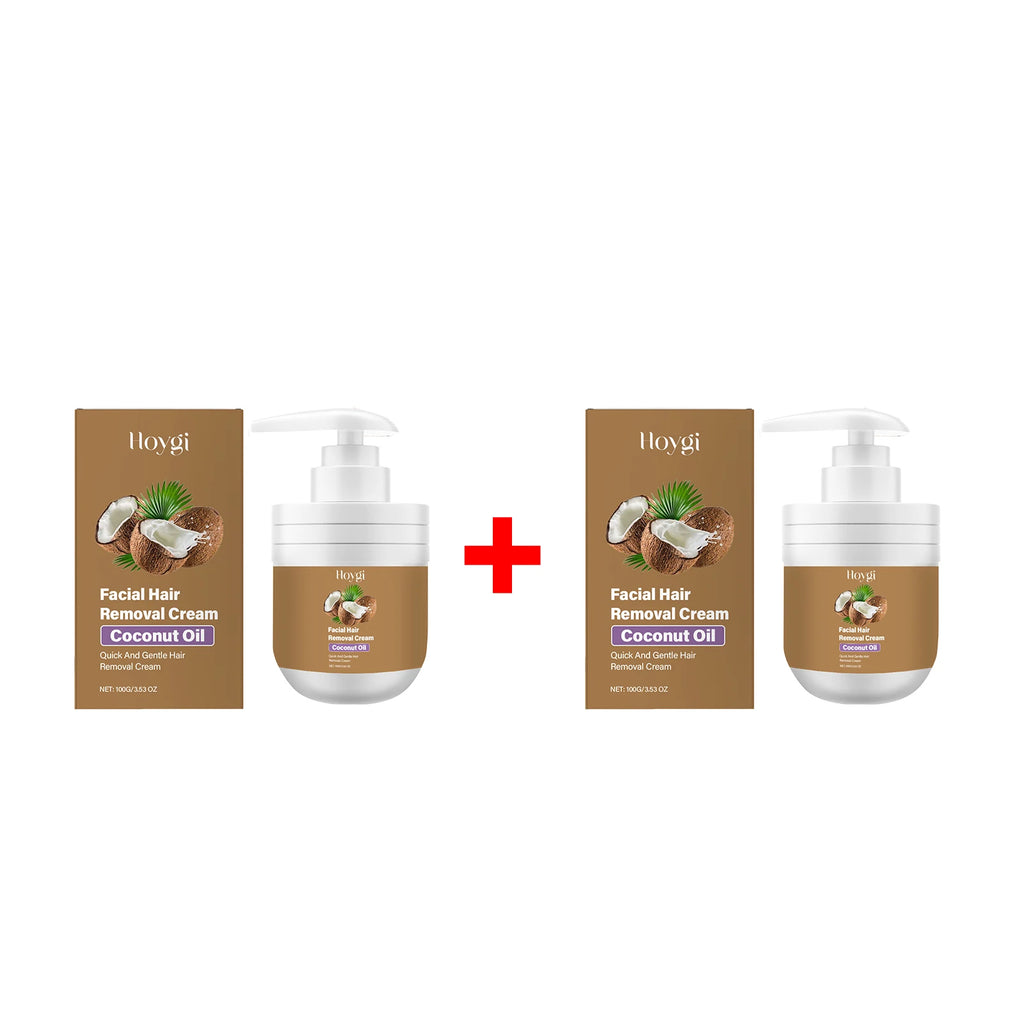 Coconut Hair Removal Cream for Women and Men Lip and Chin Hair Mild Non Irritating Painless Hair Remover Growth Inhibitor 100g Oasis Select 2pcs