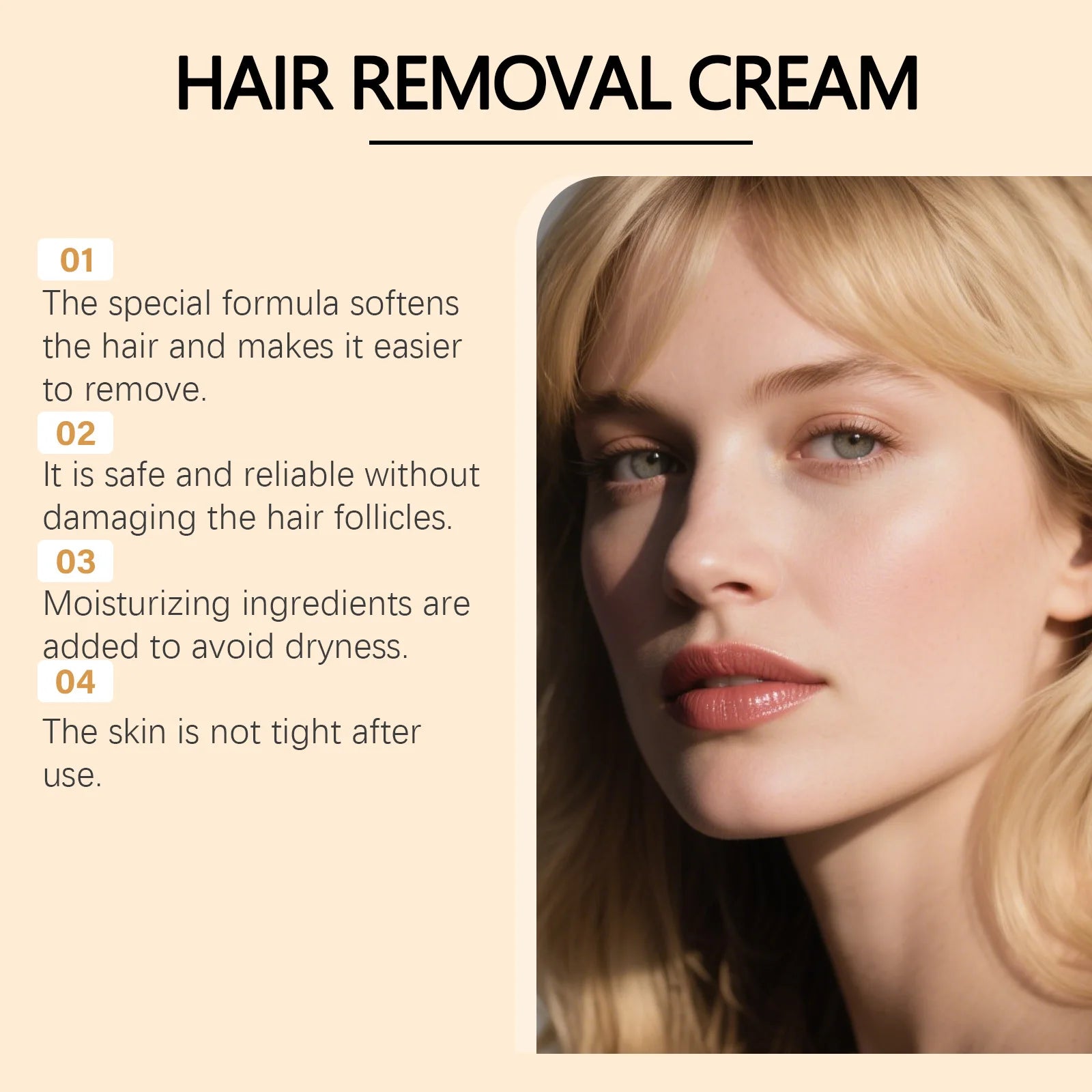 VIARELINE Coconut Oil Facial Hair Removal Cream – Painless Facial Depilatory Cream Oasis Select