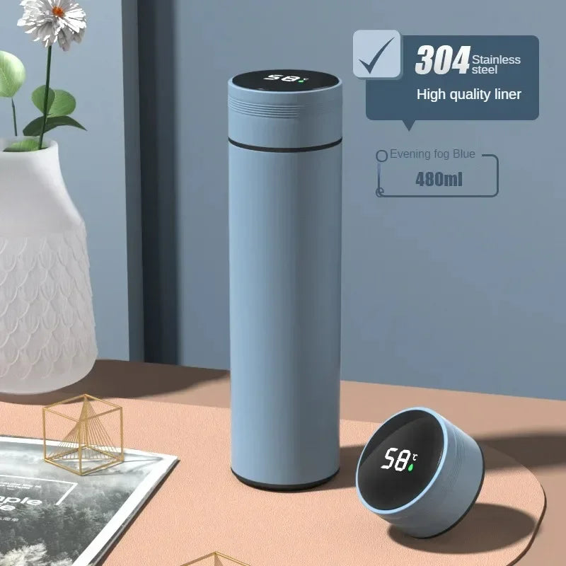 500ML Stainless Steel Thermos Cup with Separator 316 Smart Cup High Value Gift Cup Coffee Cup Father's Gift Cold Cup To Business Oasis Select Blue 1PC