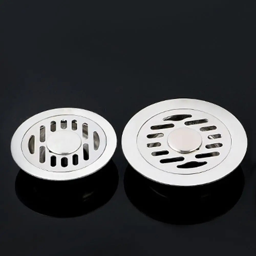 With Grid Grate Cover Shower Floor Drain Stainless Steel Round Dual-purpose Floor Drain Dectable Backflow Preventer Oasis Select