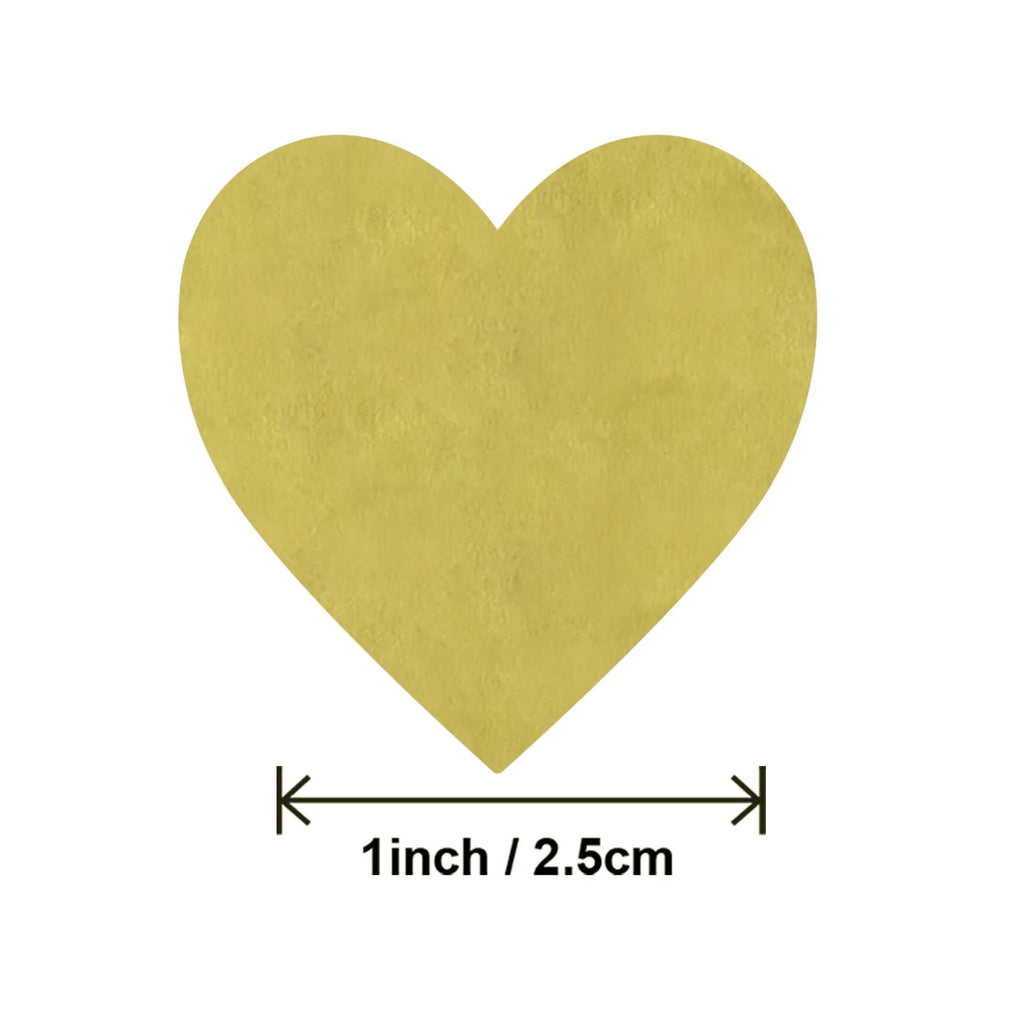 500PCS Gold Heart Sticker,1 Inch Metallic Love Heart Shaped Foil Envelopes Sealing Stickers for Valentine's Day,Christmas Gift Oasis Select