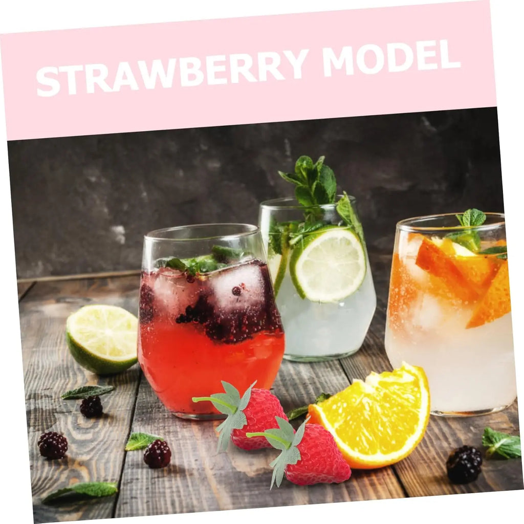 6/12/18PCS Realistic Artificial Strawberries Matte Fake Fruit Kitchen Decor Photography Props Table Centerpiece DIY Craft Oasis Select