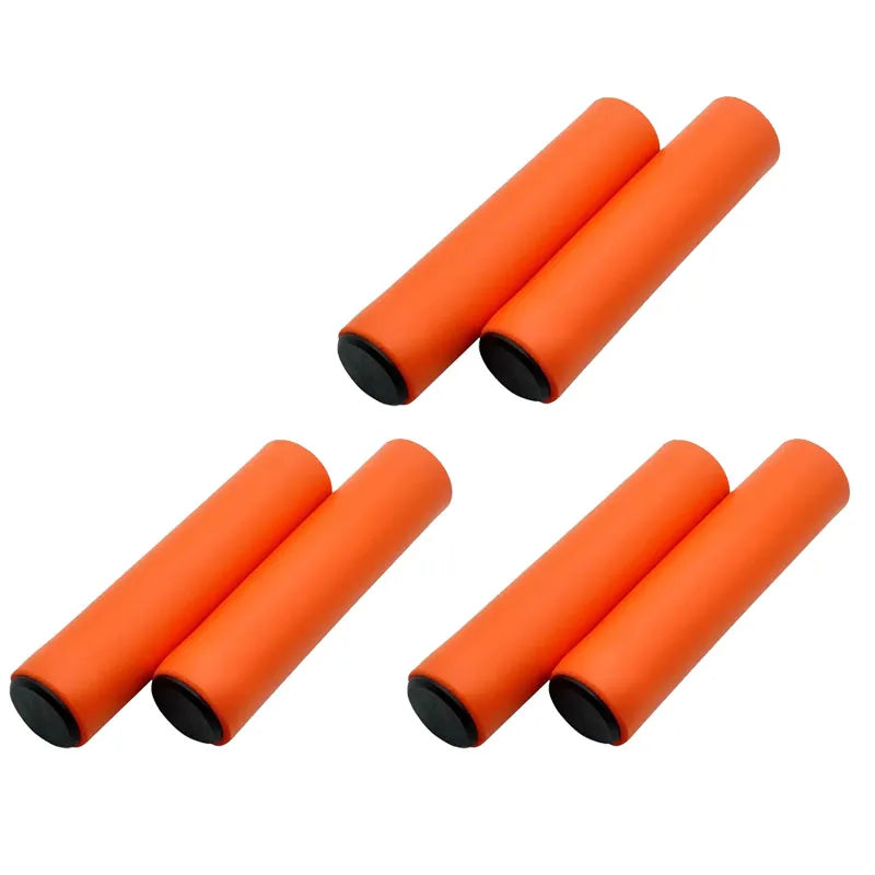 3/2/1Pairs Bicycle Grip Silicone Sponge Soft MTB Mountain Bike Handlebar Cover Anti Slip Shock-Absorbing Scooter Grip Oasis Select 3pair orange